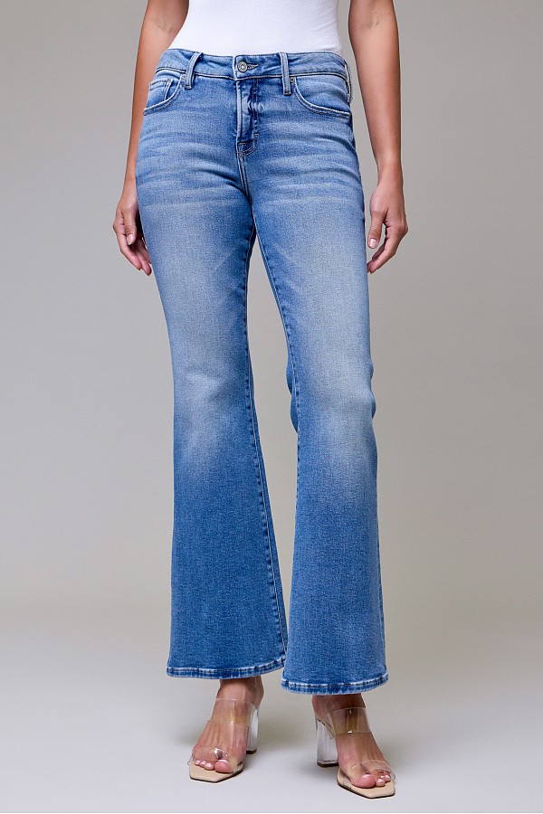 Medium Wash Clean Stretch Mid Rise Bootcut